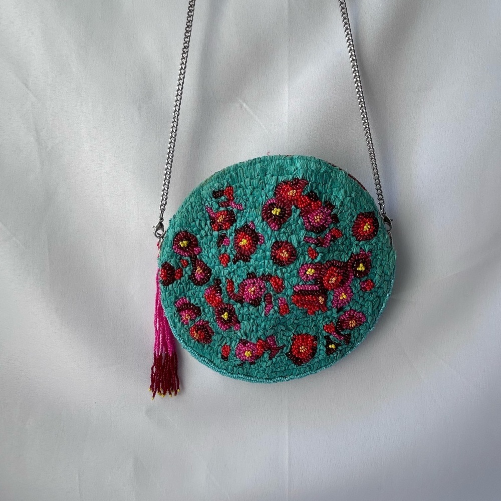 Anthropologie beaded circle crossbody bag - Picture 6 of 7
